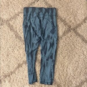 lululemon teal tie dye invigorate leggings 25” pocket